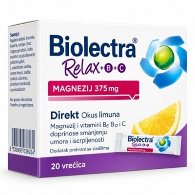Biolectra Relax Magnezij 375 mg 20 vrećica
