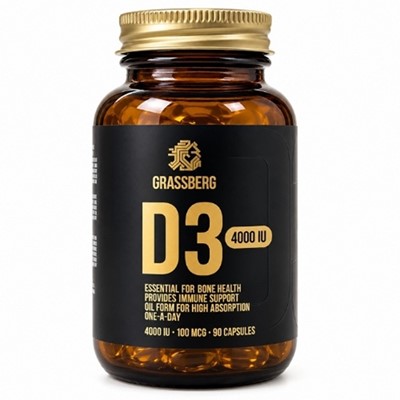 Grassberg Vitamin D3 4000 IU 90 kapsula