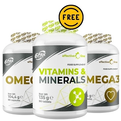 Omega 3 180 caps + Vitamins & Minerals 90 tbl. GRATIS